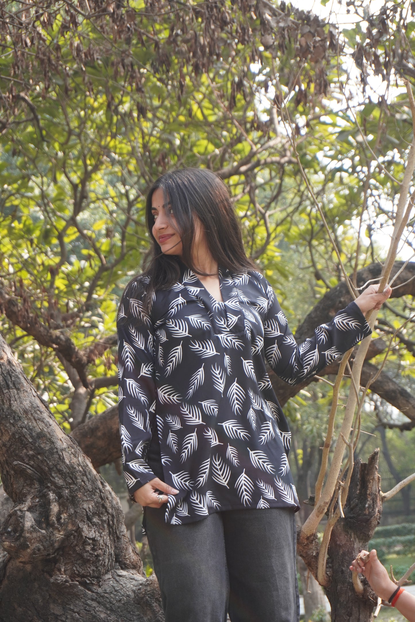 Printed Long Sleeve Women’s Top